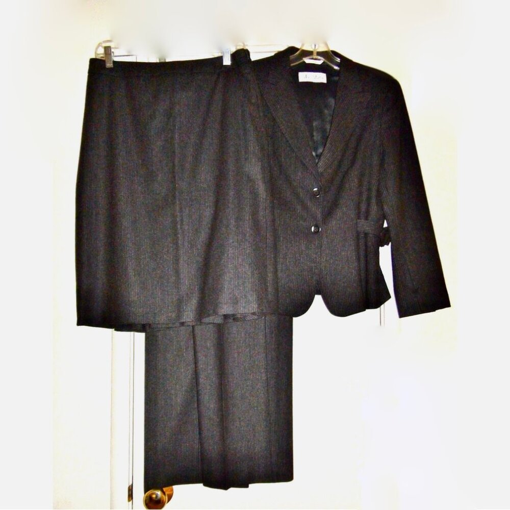 MaxMara Pinstripe Wool Blend 3 Piece Suit Set